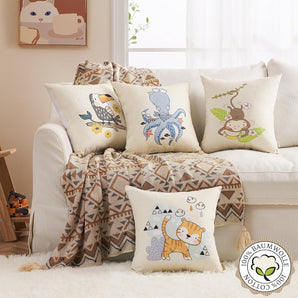 [RESIGILAT] Fete de perna copii, 100% bumbac, 40x40, set 4 animale