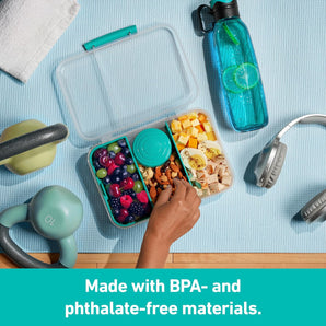 [RESIGILAT] Bento Box create pentru pranz 1.48 L albastru-verde 2 bucati