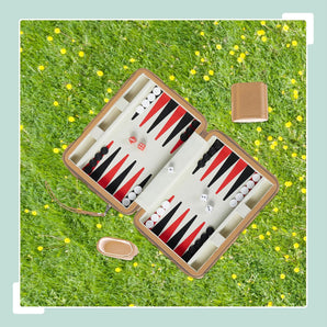 [RESIGILAT] Relaxdays Backgammon, joc calatorie, maro deschis