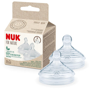 [RESIGILAT] Tetina silicon pentru biberon NUK for Nature, mica, 0-6 luni, 2 bucati