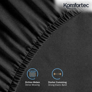 [RESIGILAT] Cearsaf ajustabil Komfortec 160x200 cm bumbac negru