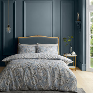 [RESIGILAT] Catherine Lansfield set lenjerie pat super king floral albastru