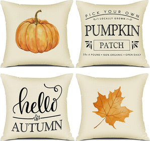 [RESIGILAT] YCOLL Husa de perna, 40 x 40 cm, Set 4 huse, Dovleac toamna