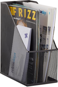 [RESIGILAT] Relaxdays Suport dosare A4-C4, 2 compartimente, Metal, Negru