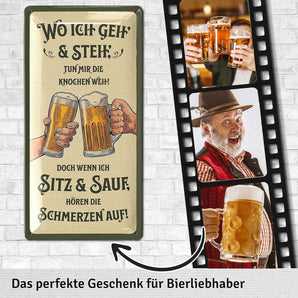 [RESIGILAT] Placa metalica bere, decor bar, 17x34cm