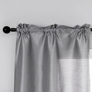 [RESIGILAT] Perdele gri din matase artificiala pentru interior 70 x 235 cm